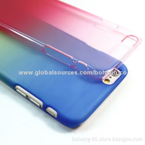 Transparent PC with graduate color UV finish for iPhone 6